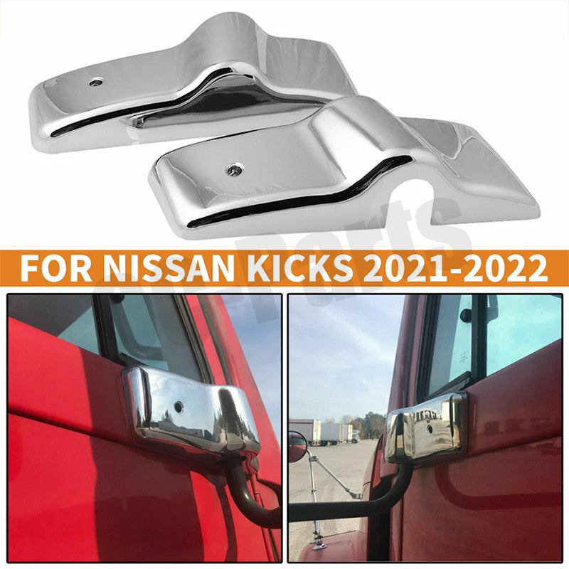 Left + Right Chrome-plated Door Mirror Protective Cover Bracket for Freightliner Columbia Century