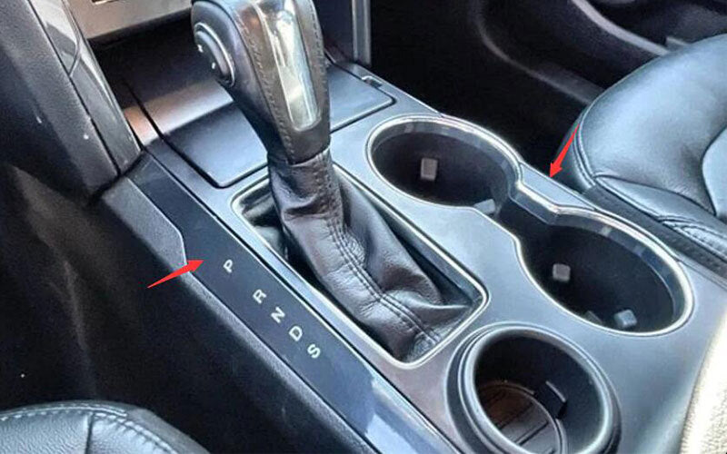 for Ford Explorer 2011-2019 Silver Steel Gear Shift Both Side Cover Trim 2pcs