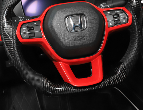 Red Inner Steering Wheel Decor Frame Cover Trim ABS for Honda HR-V HRV 2023