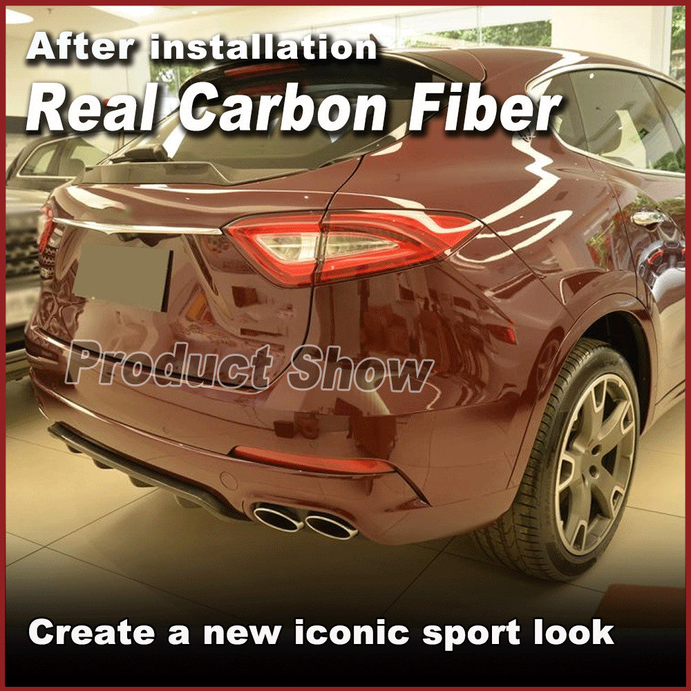 for Maserati for Levante SUV 2016-17 REAL Carbon Rear Trunk Middle Spoiler Wing Lip