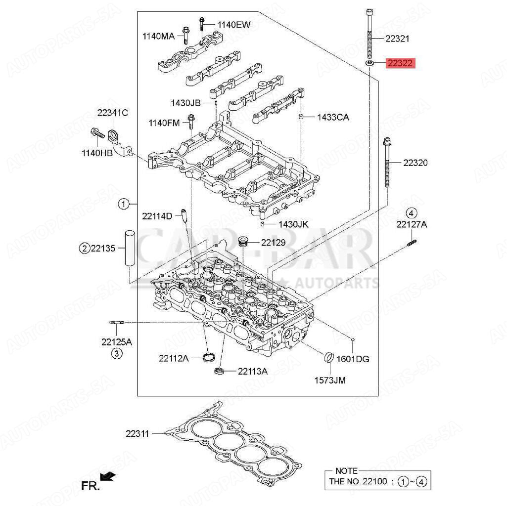 Cylinder head bolt kit suitable for 2012-2020 for Hyundai for Kia 2.0L 22320-2E000 2231-2E000