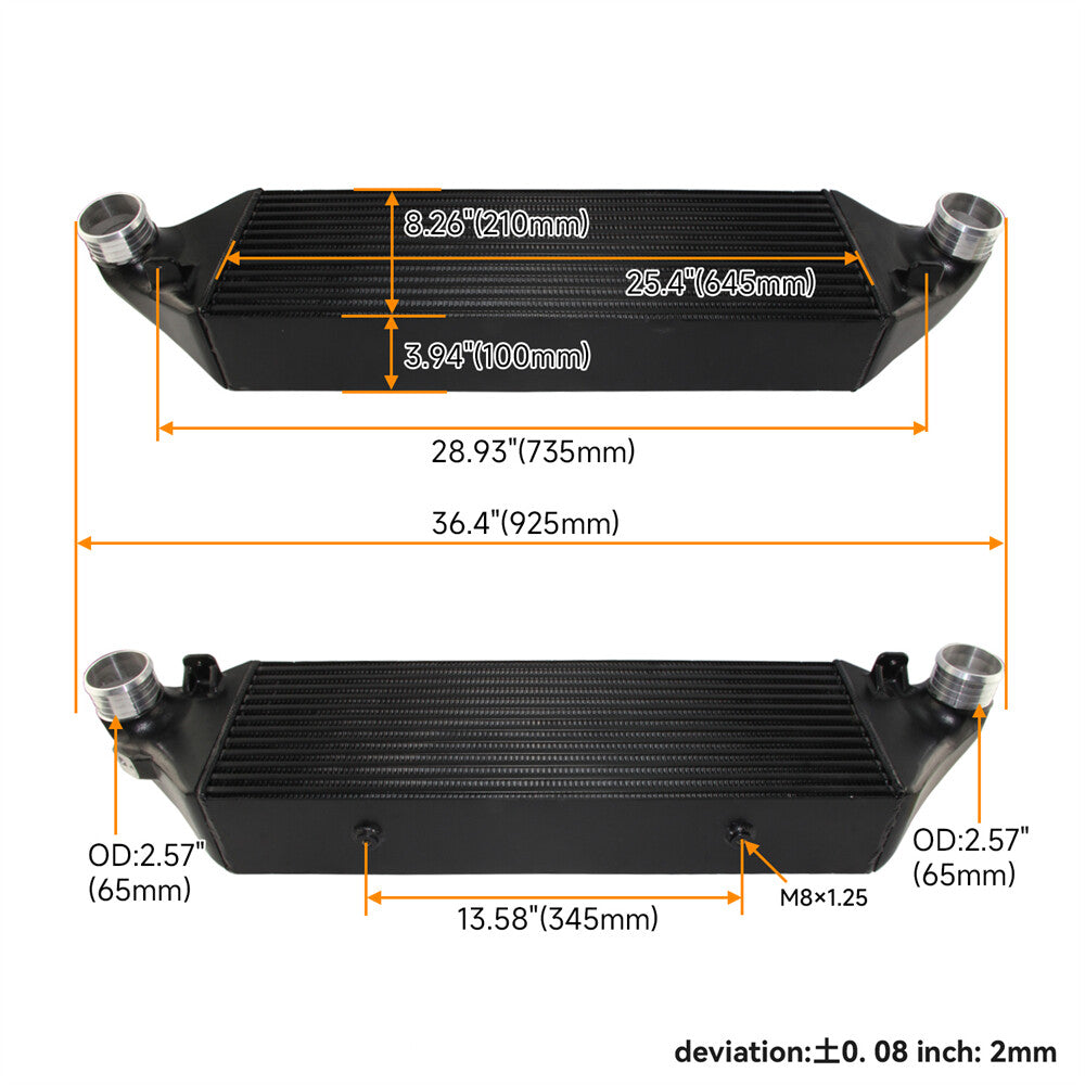 Competition Intercooler for Ford Focus MK3 ST250 2.0L Turbo EcoBoost 2012-2018 Black