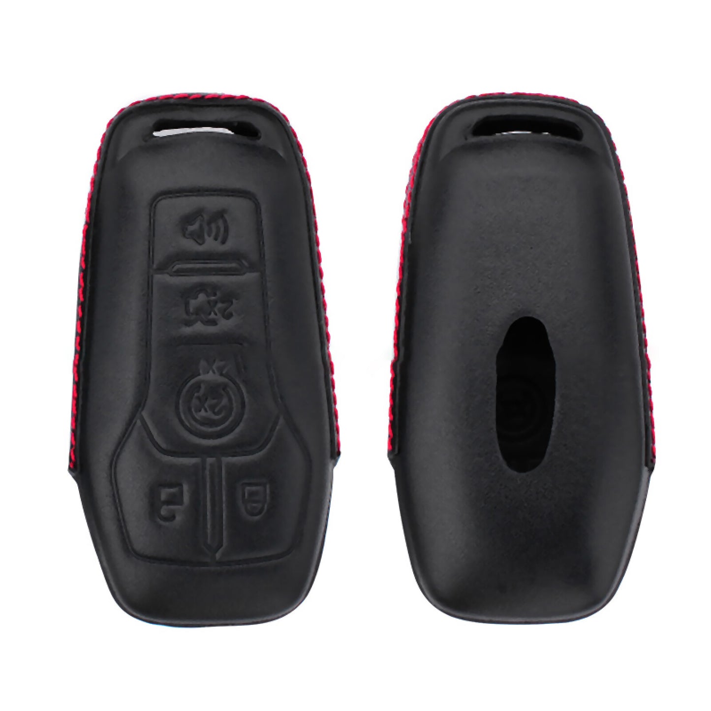 5 Button Leather for Smart Key Case Fob Cover Shell for Ford for Mustang Explorer F150