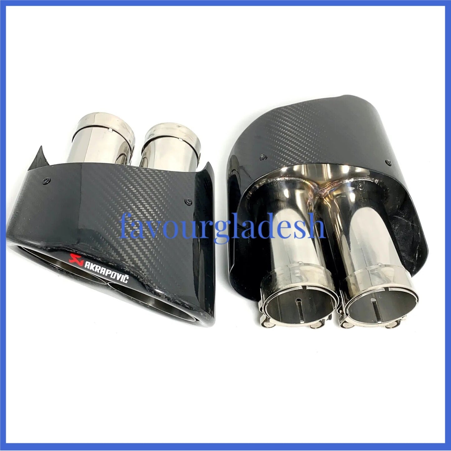 1 Pair Akrapovic Carbon Fiber Exhaust Tip for Audi RS3 RS4 RS5 RS6 A3 A4 A5 A6