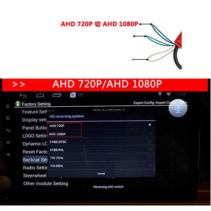 1-pack 1080P Car Rearview Camera Spare Camera Night Vision Waterproof