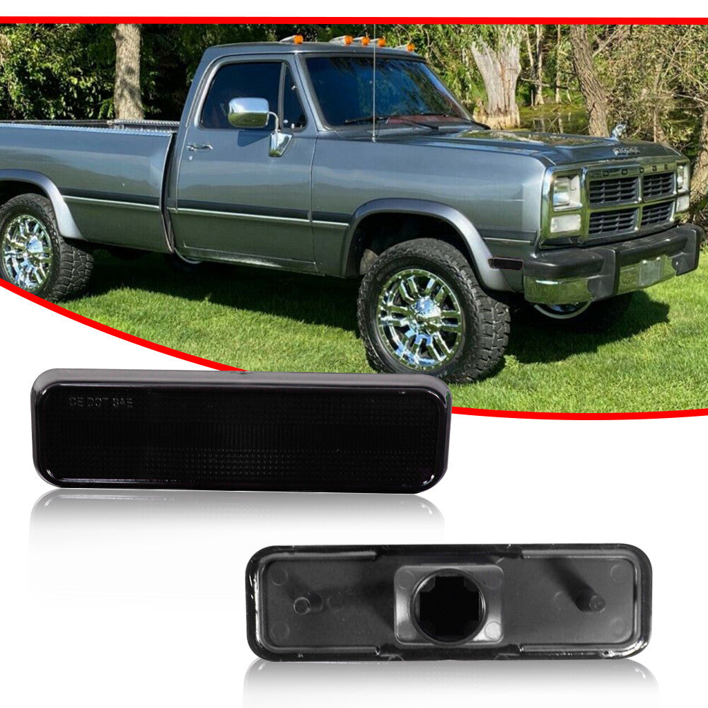 Direct Fit for Dodge D100 D150 D250 Smoke Side Marker Light Housing Kit