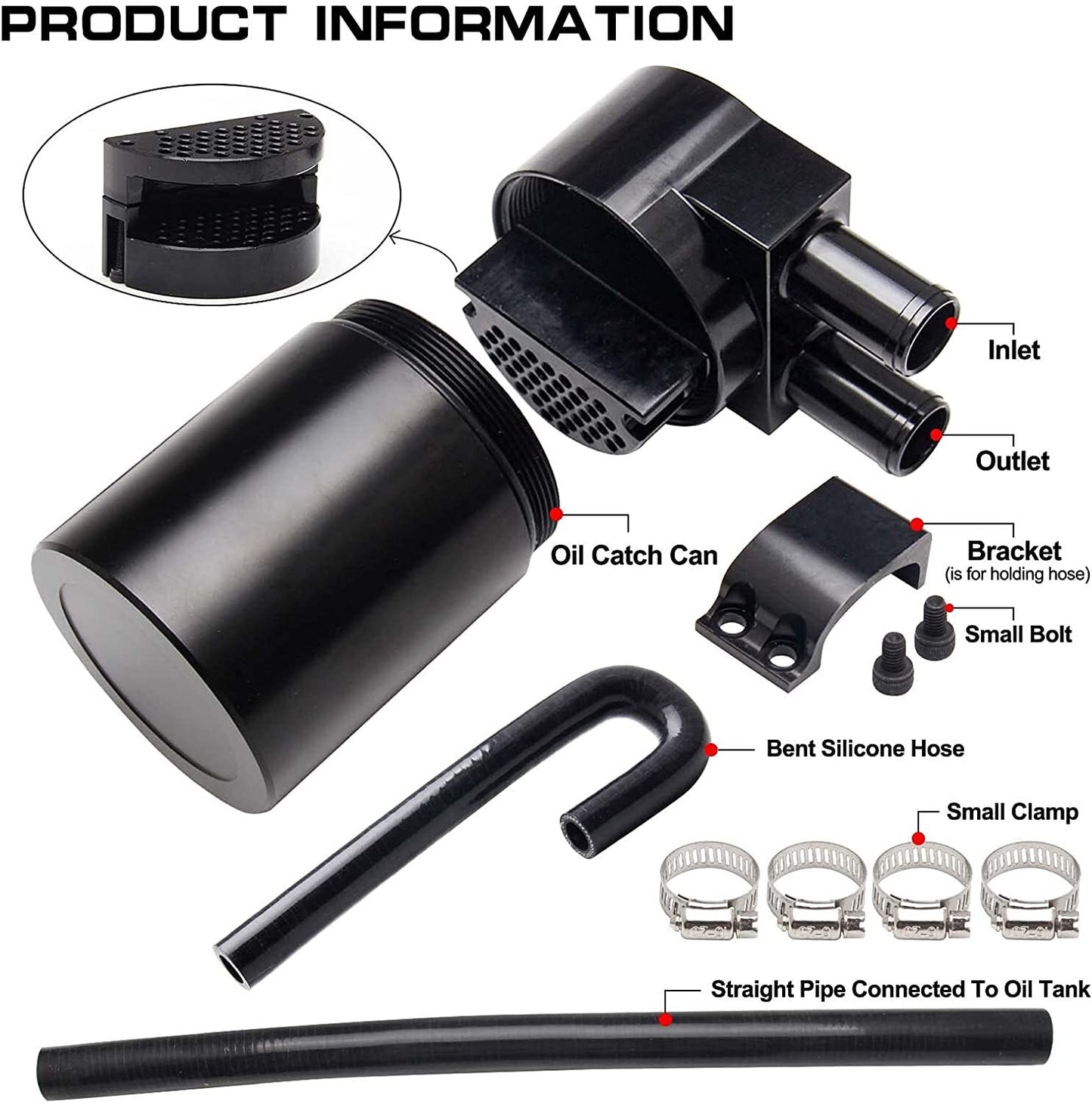 Reservior Oil Catch Can Tank Black for BMW N54 335i 135i E90 E92 E82 2006-2010