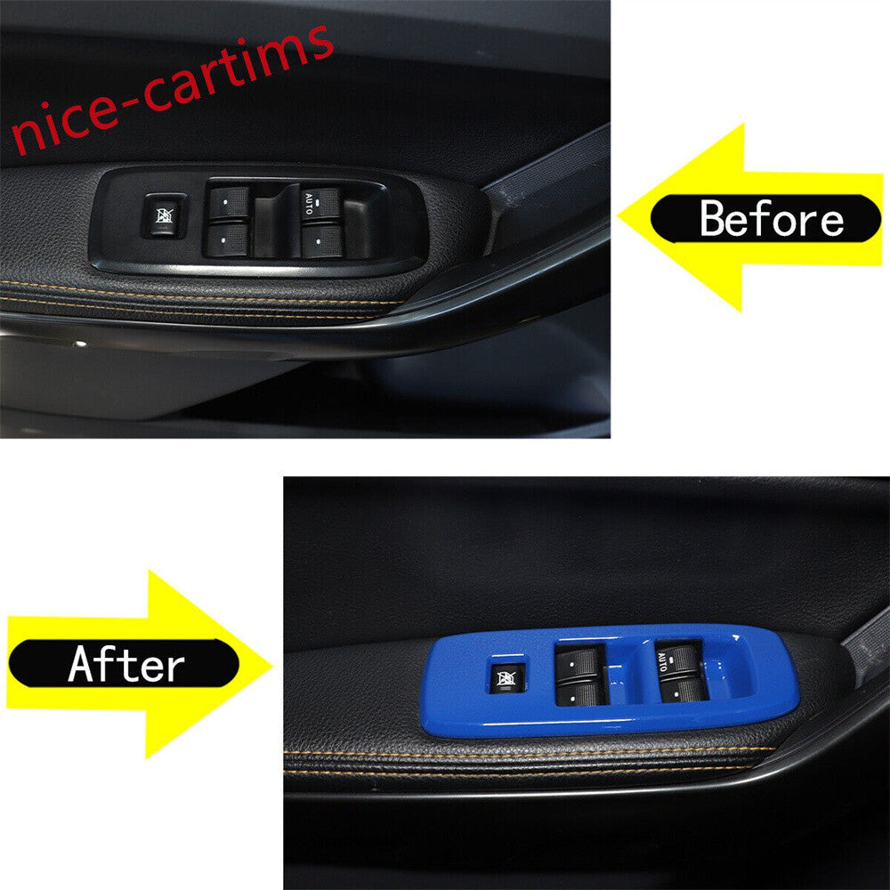 Blue ABS Window Lift Switch Button Panel Trim for Ford Ranger 2015-22 Accessorie