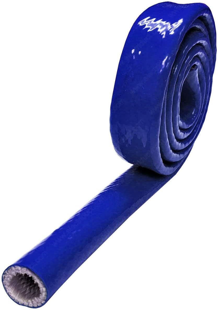1/2 inch 3/5 inch 3/4 inch Thermo Armor Silicone Coated Fiberglass Fireproof Cover 10 ft Blue