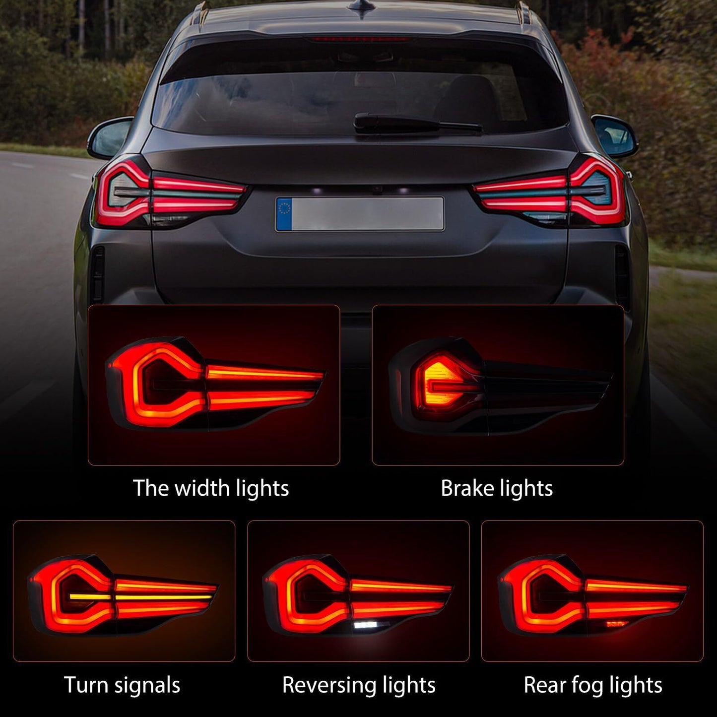 Pair Upgrade LCI Tail Light Assembly for BMW X3 G01 IX3 G08 X3M F97 2018-2021