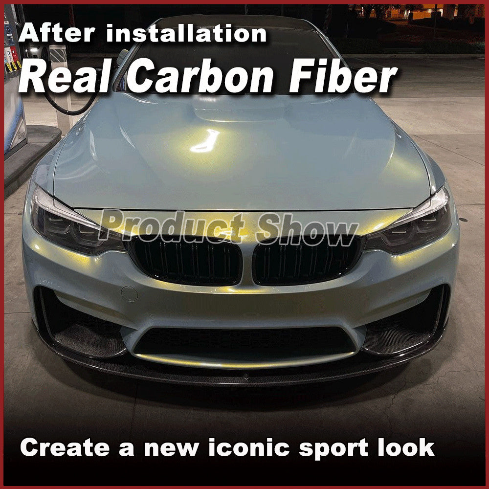 for BMW F80 M3 F82 F83 M4 14-19 REAl Carbon Front Bumper Lip Spoiler Splitters