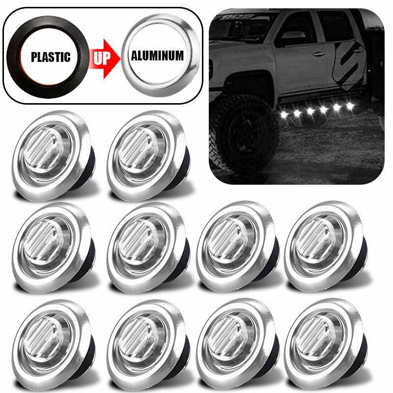 10X 3/4 12V Marker Light LED Truck Trailer RV Round Side Bullet Indicator White