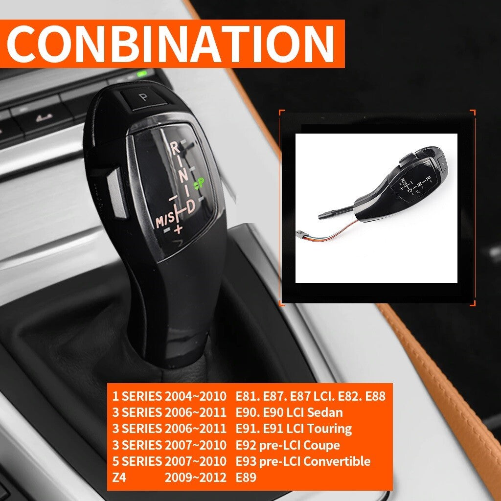 LHD Automatic LED Shift Knife Gear Transmission for F30, for BMW E90, E92, E93 - Style: Black