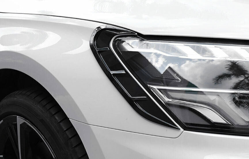 Fit for Audi A3 2022-2023 Glossy Black Front Rear Headlight Lamp Eyebrow Trim 4P