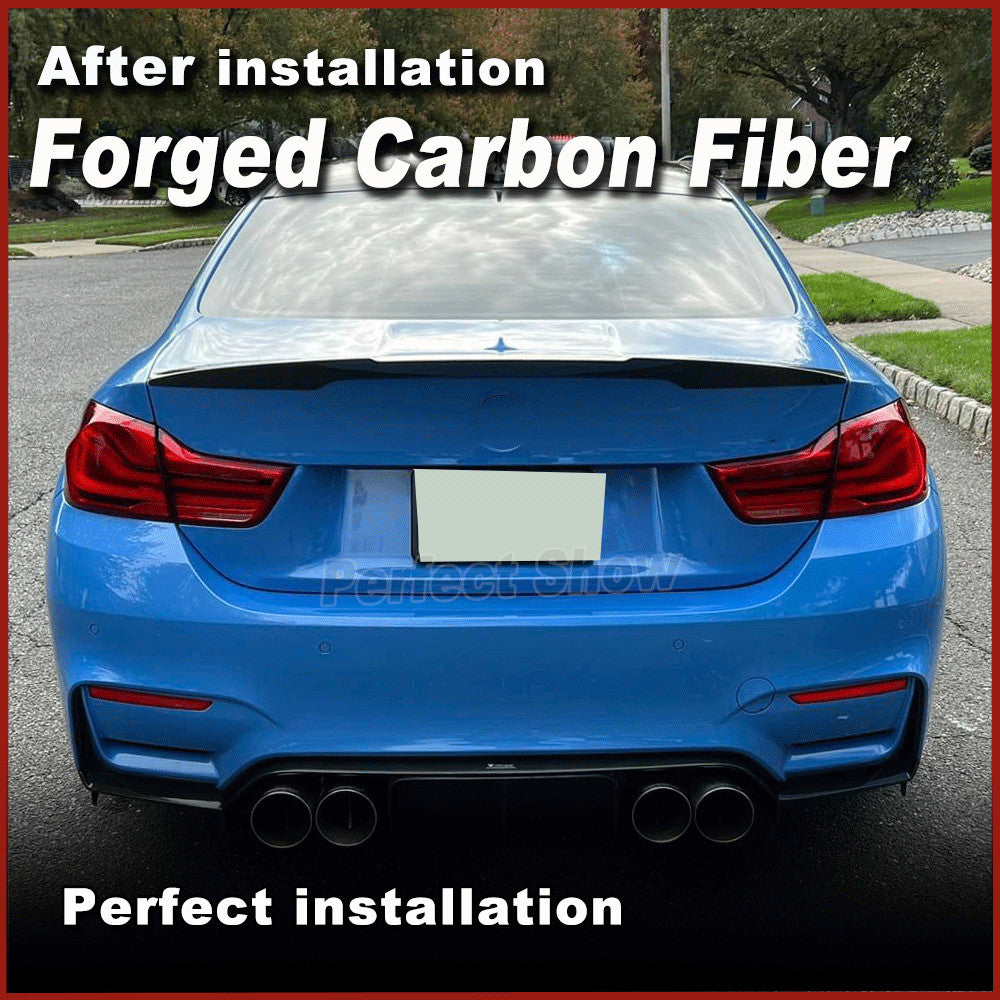Fit for BMW F82 M4 2014-2020 Forge Carbon Fiber Rear Trunk Boot Spoiler Wing Lip