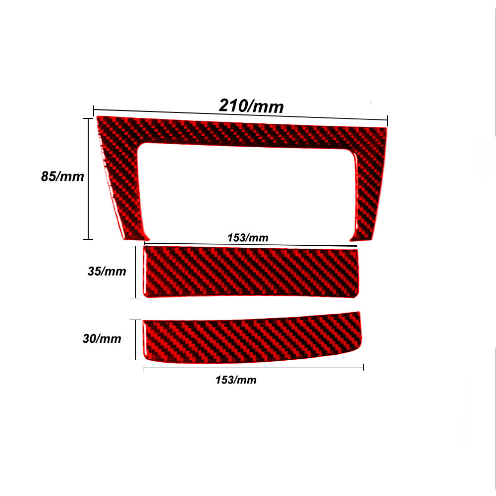 Red Carbon Fiber Center Storage Box Panel Trim Cover for Subaru Forester 2005-08