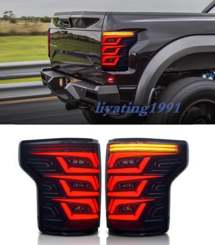 Smoke black LED taillights with dynamic signaling for Ford F-150 2015-2020
