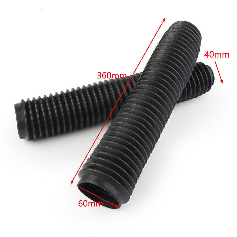 For Motor Dirt Bike Black 360MM Fork Dust Covers Gaiters Boots Shock Rubber