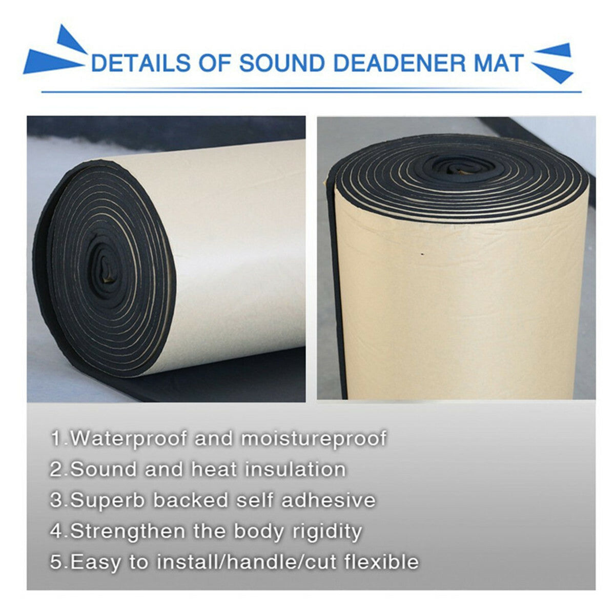 Car Engine Bonnet Acoustic Thermal Insulation Deadening Sound Proofing 10mm 1¡Á1m