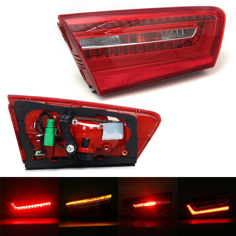 Left LED Rear Inner Tail Lamp Warning Light for Audi A6 C7 2010-2016 Driver Side