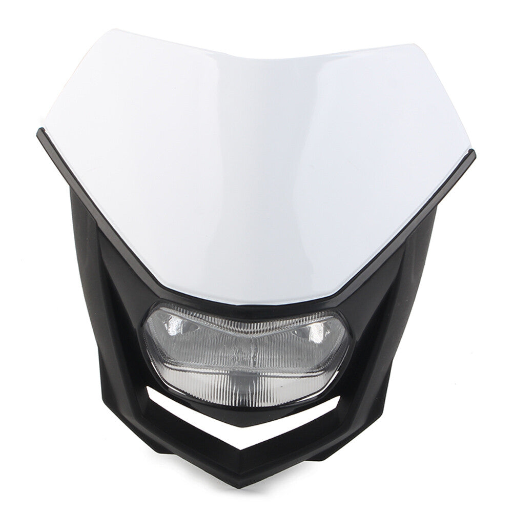 Universal Headlight Head Lamp Fairing White For Supermoto Bike Dirt Bike Motor