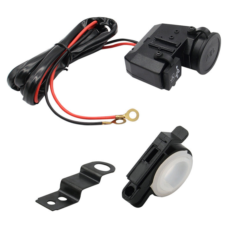 Motorcycle Waterproof Cigarette Lighter Socket Power 5V 4.2A Dual USB Charger