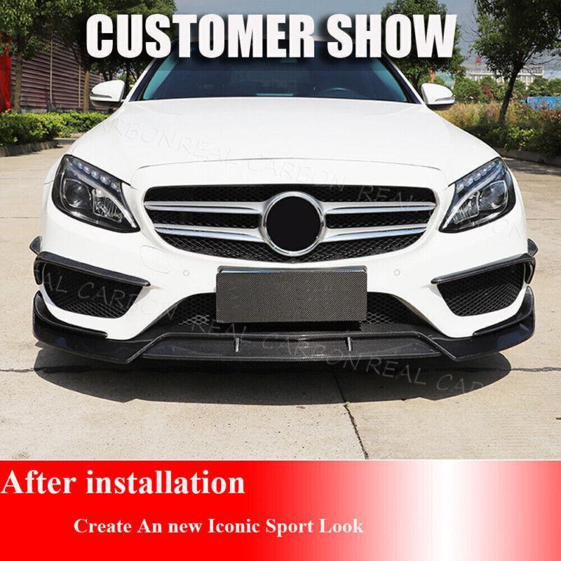 Real Carbohydrate Front Bumper Splitter Can for Mercedes-Benz W205 C200 C300 C43 AMG