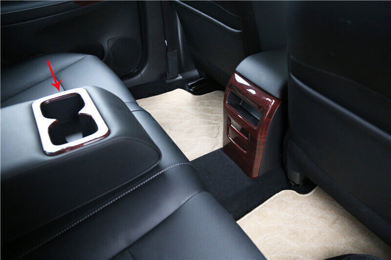 Rear Water Cup Holder Panel Trim Fit for Nissan Sentra 2013-2019 Red Wood Grain