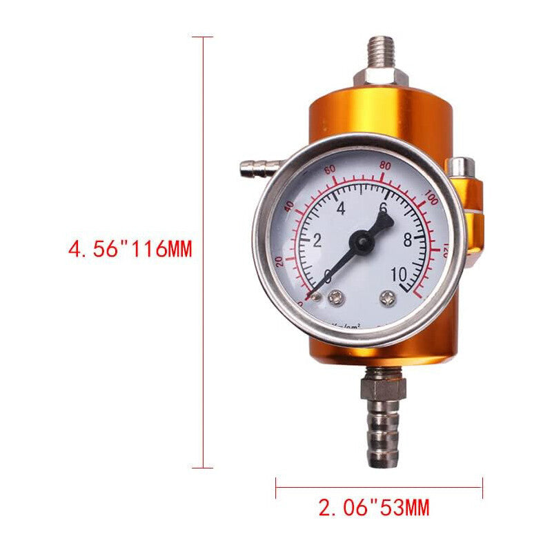 0-140 PSI Adjustable Universal Fuel Pressure Regulator W/Gauge Fuel Hose
