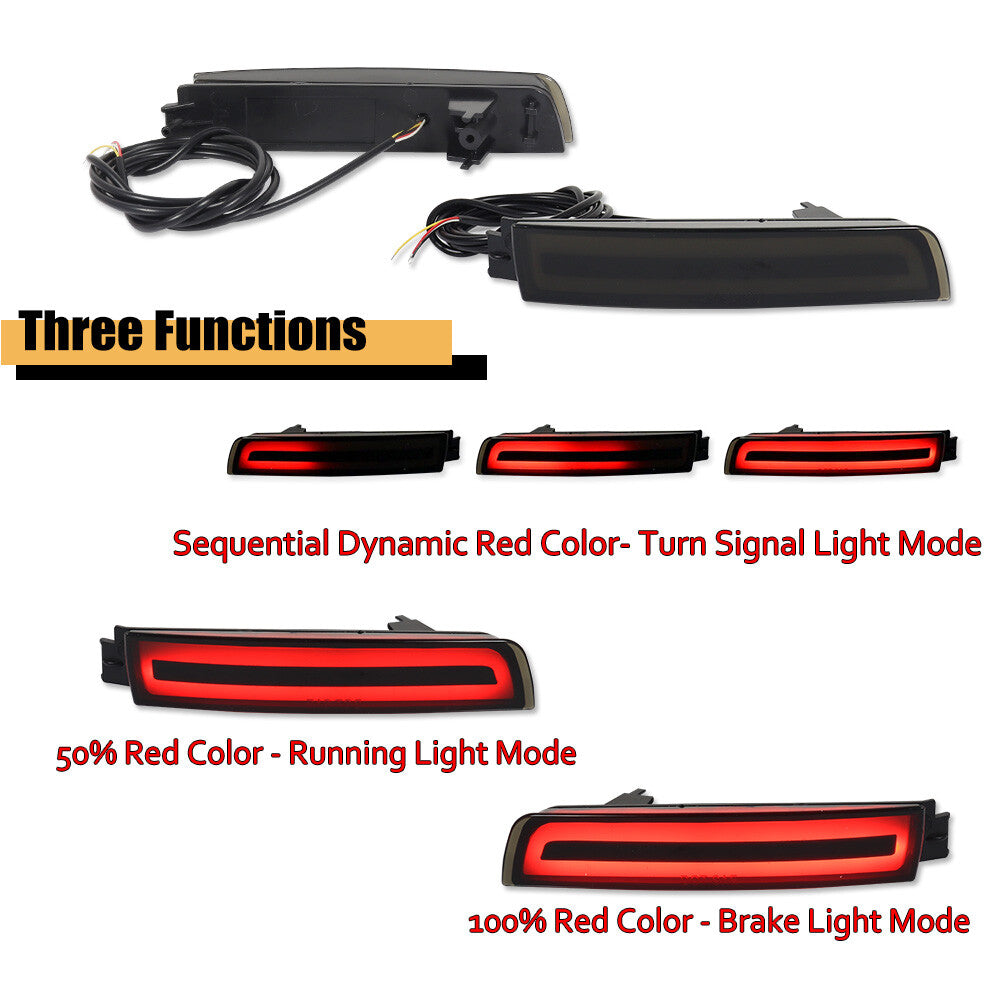 Suitable for Infiniti FX35, FX37, QX70, and for Nissan Sentra LED rear bumper reflector brake lights.