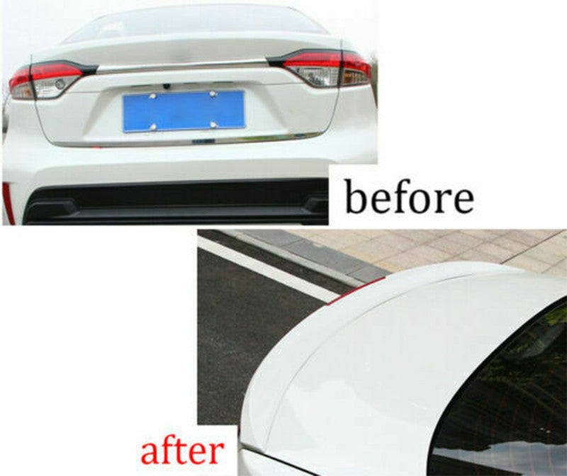 for Toyota for Corolla 2019-2022 White Rear Spoiler Tail Trunk Lip Wing W/Reflector
