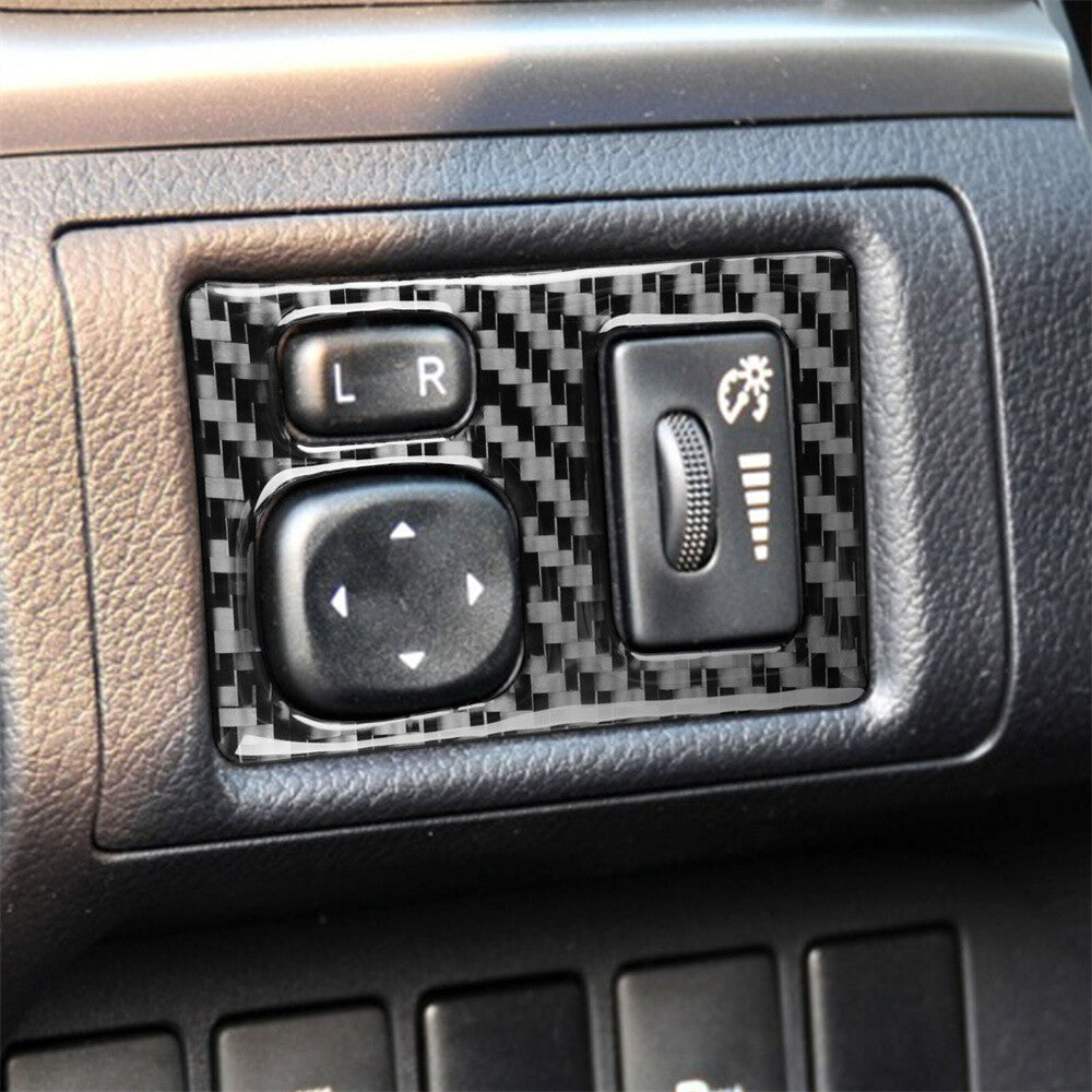 for Lexus CT200h 2011-17 RHD Rearview Mirror Adjustment Switch Trim Carbon Fiber