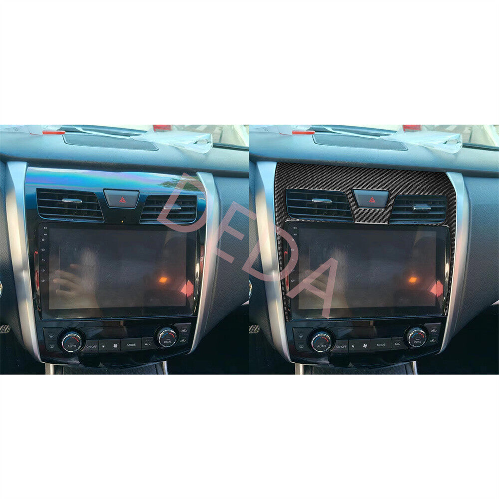 Central Control Screen Air Vent Trim for Nissan Altima Teana 2013-18Carbon Fiber