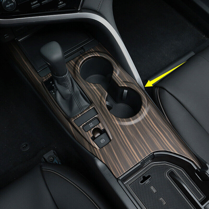 for Toyota for Camry 2018-2023 Wood Grain ABS Center Console Gear Shift Cover Trim