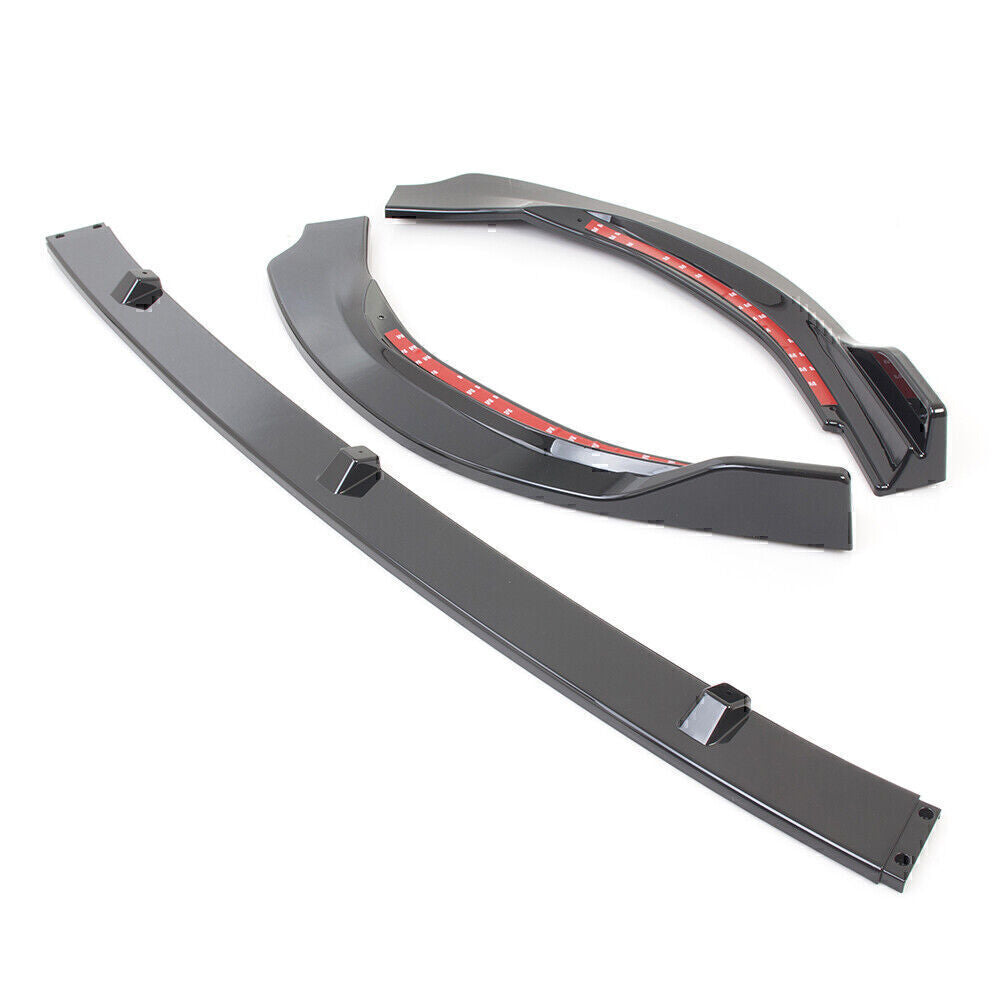 3Pcs Gloss Black Car Front Bumper Lip Cover Trim Fit for Toyota for Camry 2018 SE ABS