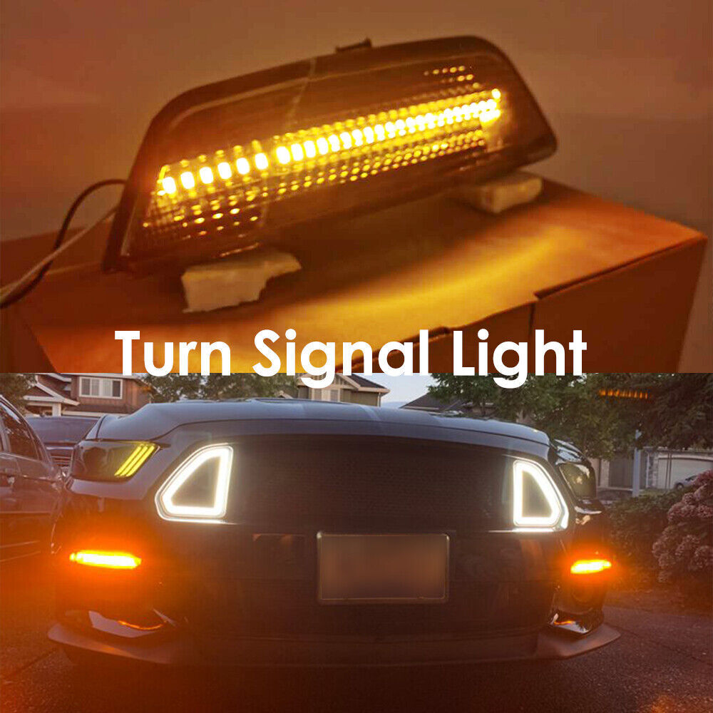 LED Front Bumper Fog Light Fit for Ford for Mustang 2015-2017 DRL Turn Signal Lamps