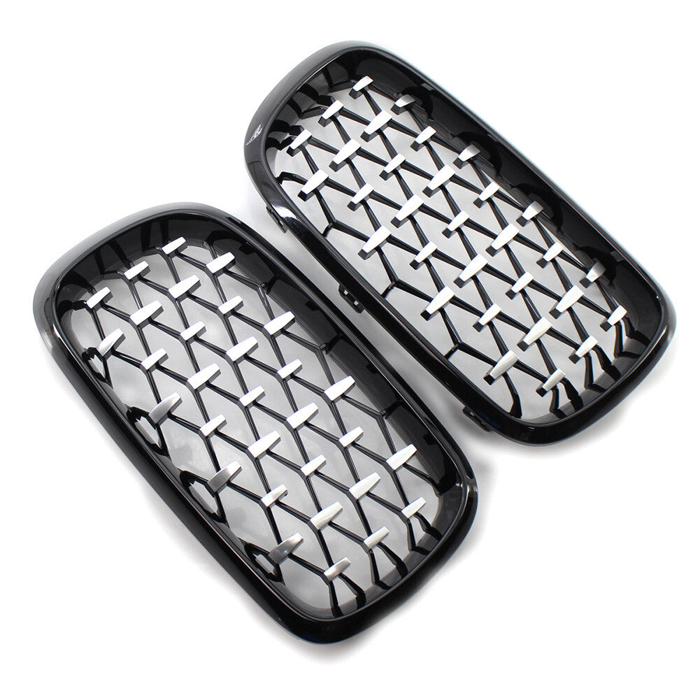 Car Front Black Grille Chrome Diamond Meteor Grill Fit for BMW X5 F15 2014-16