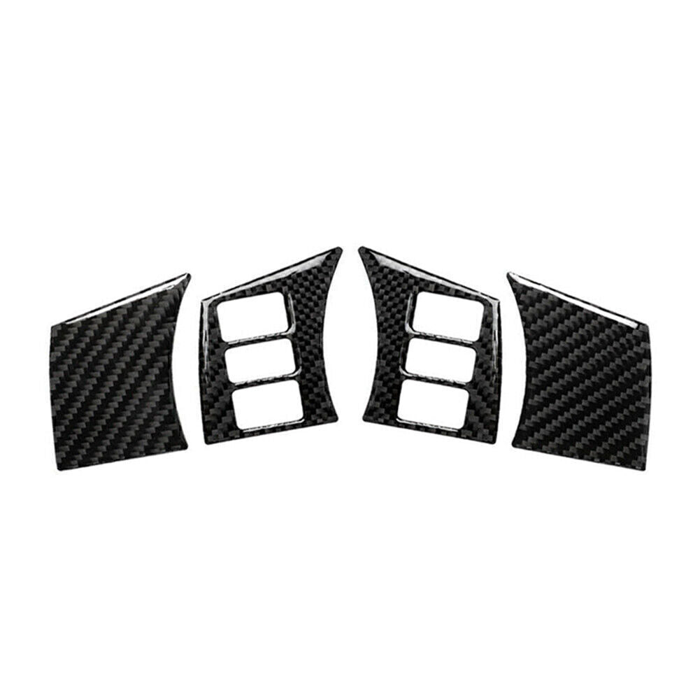 Fit for Nissan 350Z 2006-2009 Interior Steering Wheel Panel Cover Carbon Fiber 4Pcs