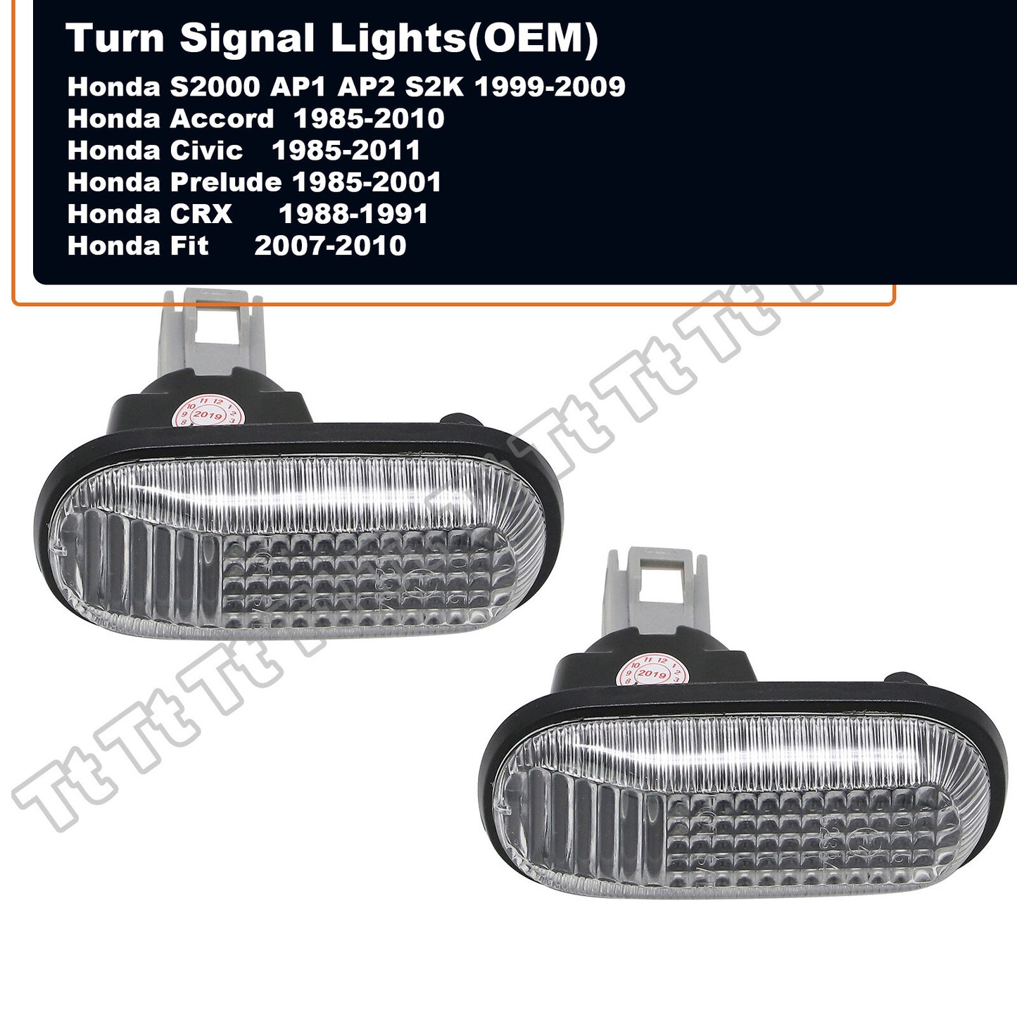 2-Piece Side Marker Light Clear Lens for Honda S2000 Accord for Civic Prelude CRX