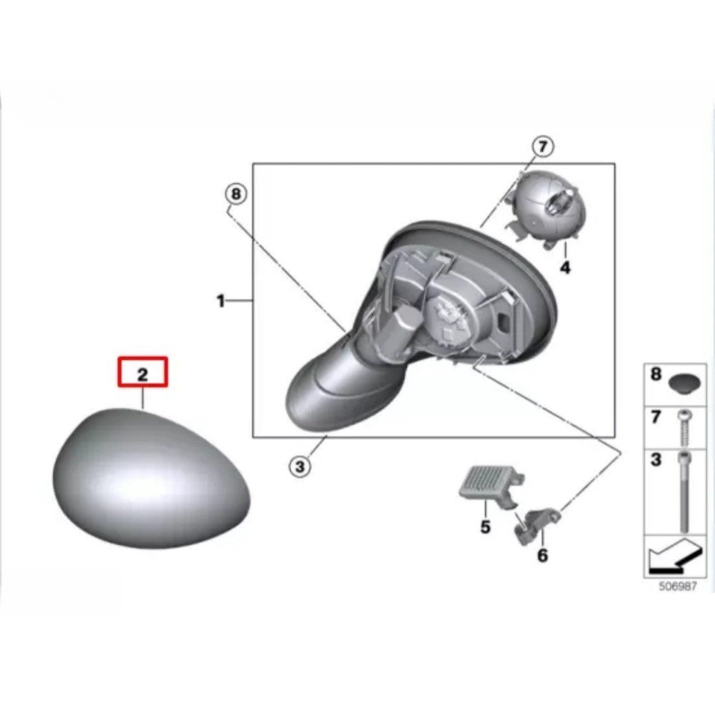 Door Mirror Cover for MINI F57 Convertible 15-22