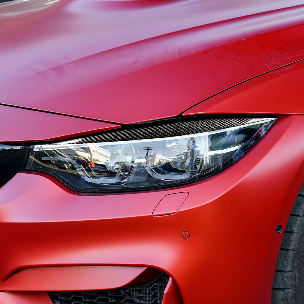 Carbon Fiber Front Headlight Eyebrow Cover for BMW M3 M4 F32 F33 F82 F83 2014-19