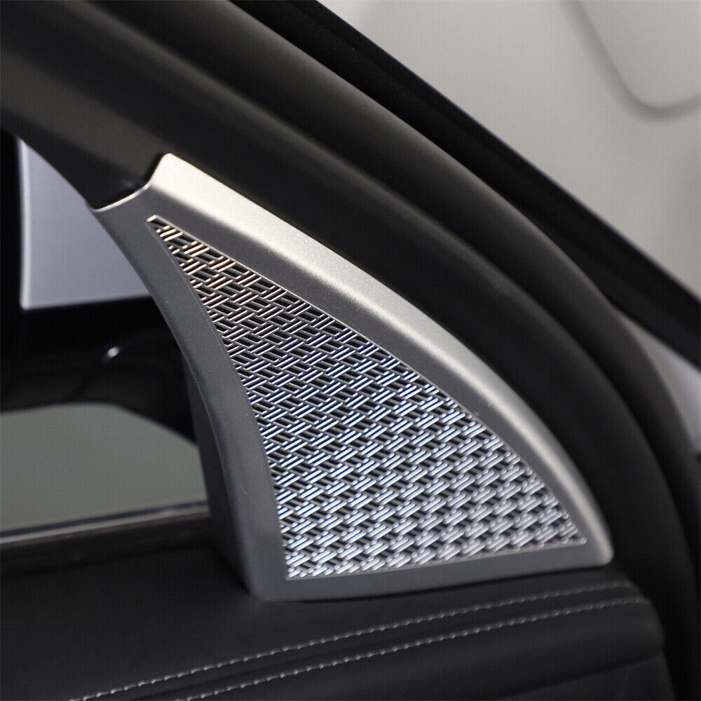 Matte Silver Inner Front Door Tweeter Horn Speaker Net Trim for BMW X1 2023-2025