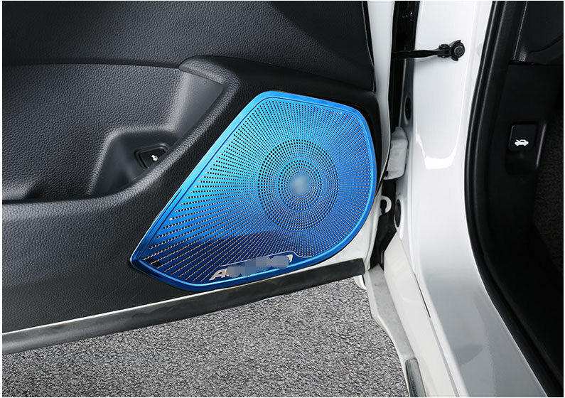 Blue Steel Car Inner Door Horn Frame Cover Trim for Honda Accord 10th 2018-2021