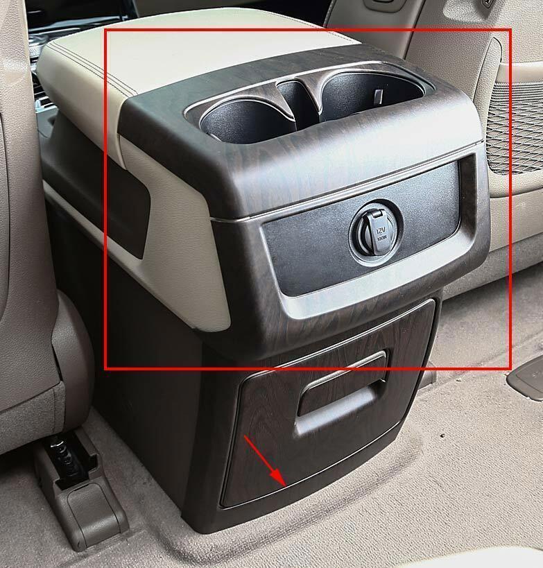 for Kia Carnival 2022-2023 Wood Grain Rear Armrest Cup Holder Cover Trim Kit 3x