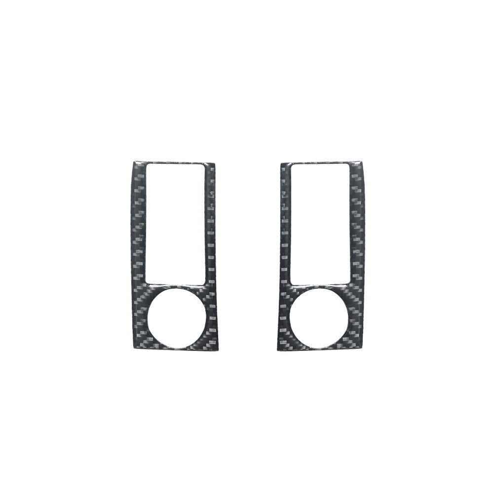 2X Carbon Fiber Central Control Button Trim for Mercedes R-Class 2009-2012