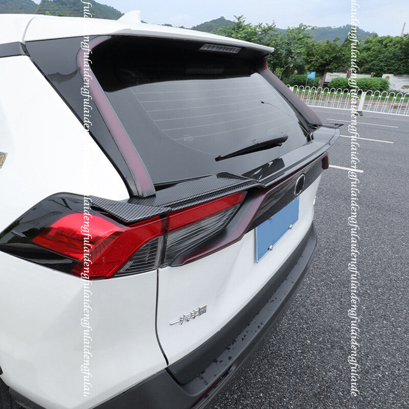 for Toyota RAV4 19-2024 Carbon Fiber Rear Trunk Spoiler Tail Middle Lid Wing Lip