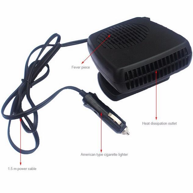 Car Heating Fan Windscreen Defroster Dashboard Cigarette Socket Driving Demister