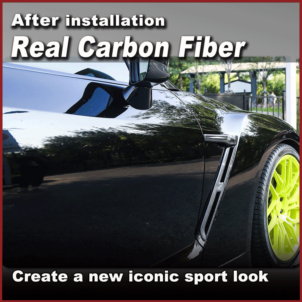 Fit for Nissan GT-R GTR 2008-2022 REAl Carbon Side Fender Vent Fins Cover Trim