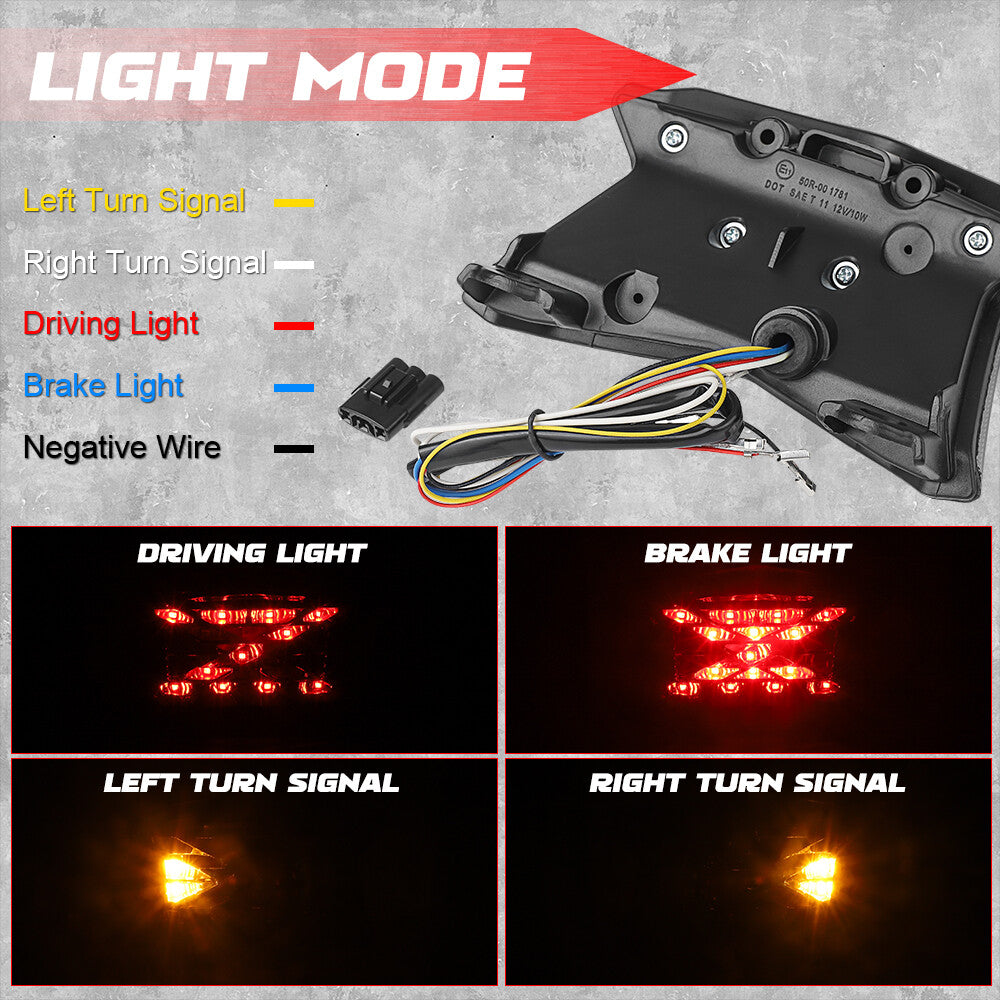 LED Tail Brake Light Turn Signal Integrated For Z900 Z650 650 2017-2024