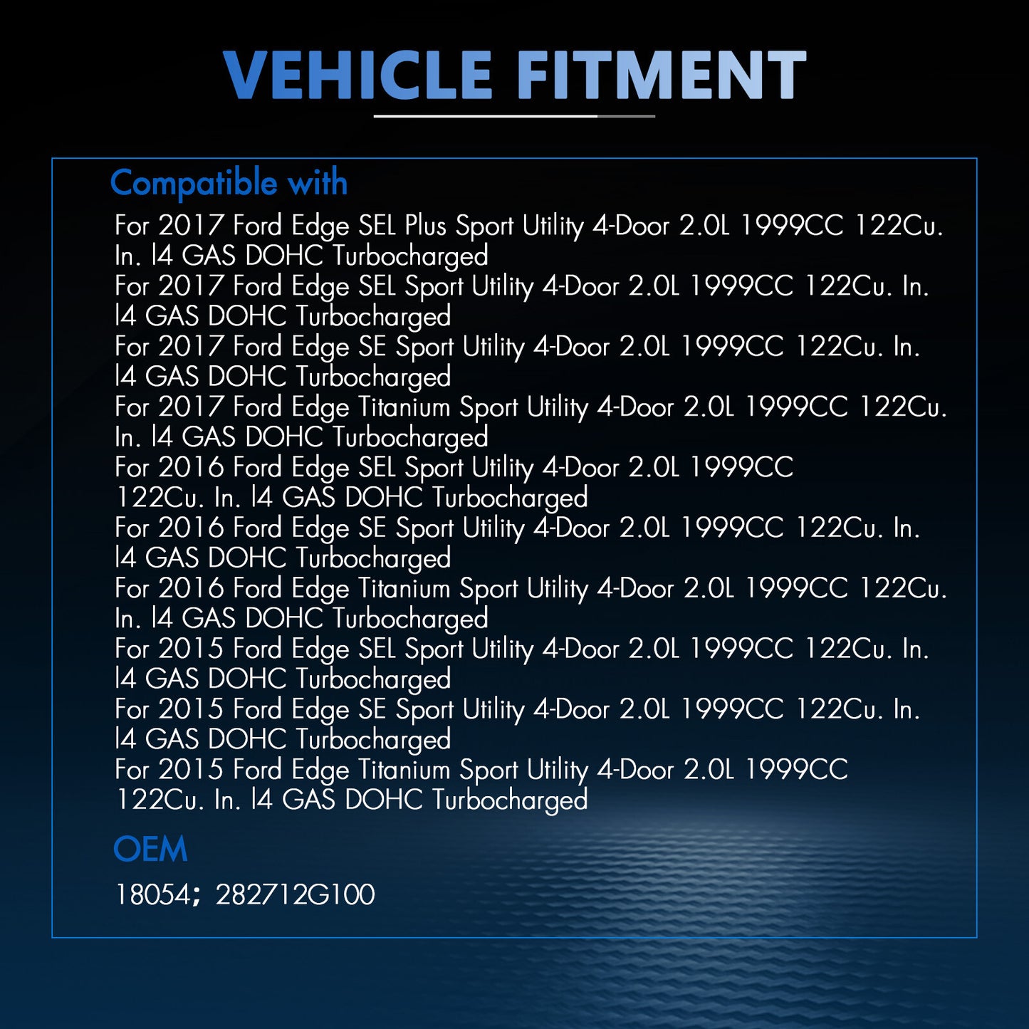 Intercooler Charge Air Cooler for Ford Edge 2.0T 2015 2016 2017 F2G36K775DA